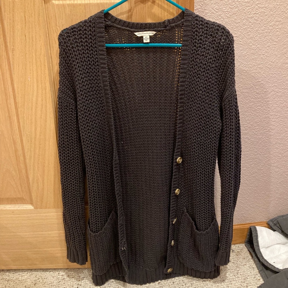 American Eagle women’s black sweater cardigan size small